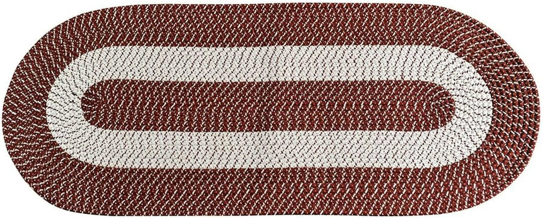 Braided Area Rug Woven Doormat Reversible Oval Floor Carpet Washable Throw Mat for Patio Bedroom Kitchen Living Room Coffee 24&quot;X60&quot;X0.5&quot;