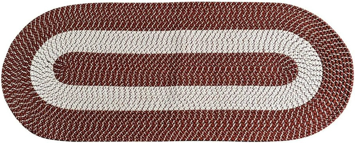 Braided Area Rug Woven Doormat Reversible Oval Floor Carpet Washable Throw Mat for Patio Bedroom Kitchen Living Room Coffee 24&quot;X60&quot;X0.5&quot;