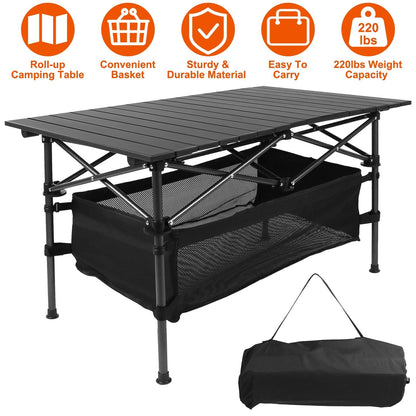 1Pc Folding Camping Table Portable Lightweight Aluminum Roll-up Picnic BBQ Desk With Carrying Bag For Outdoor Beach Backyard Party Patio Fedex Shipping Pink Lucy