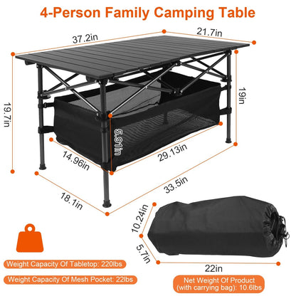 1Pc Folding Camping Table Portable Lightweight Aluminum Roll-up Picnic BBQ Desk With Carrying Bag For Outdoor Beach Backyard Party Patio Fedex Shipping Pink Lucy