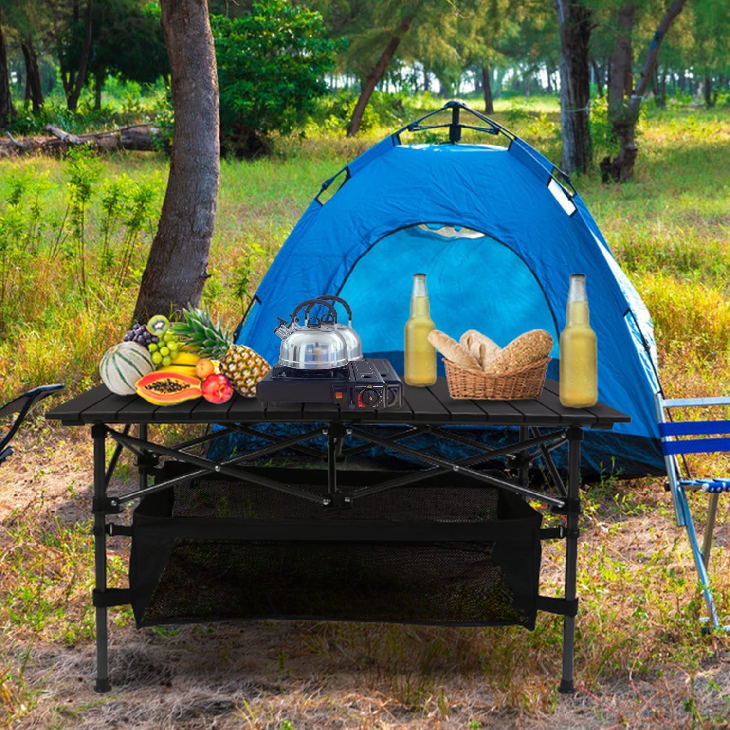 1Pc Folding Camping Table Portable Lightweight Aluminum Roll-up Picnic BBQ Desk With Carrying Bag For Outdoor Beach Backyard Party Patio Fedex Shipping Pink Lucy
