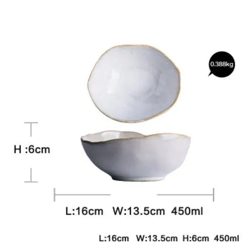 Irregular ceramic tableware Crimson Medea