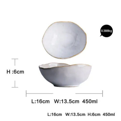 Irregular ceramic tableware Crimson Medea