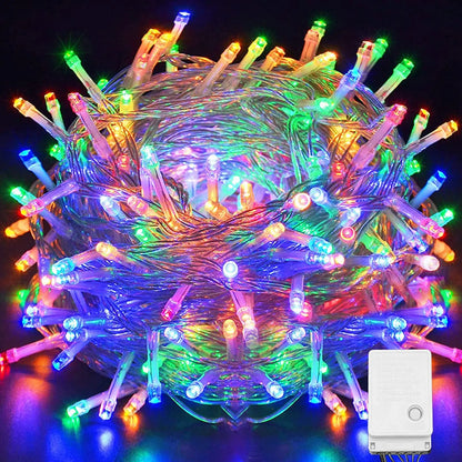 Halloween Christmas Lights Outdoor Decorations 100 LED 33Ft 8 Modes Pink Iolaus