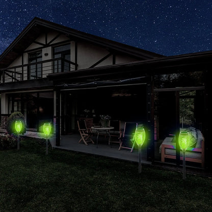 2 Pcs Solar Lights Outdoor Solar 12 Led Torch Flickering Flame Lights Pink Iolaus