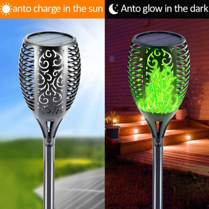 2 Pcs Solar Lights Outdoor Solar 12 Led Torch Flickering Flame Lights Pink Iolaus