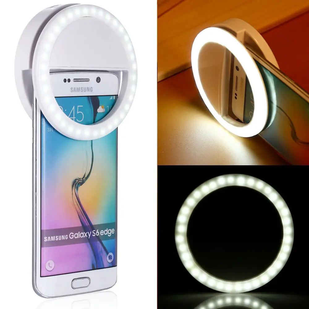 Portable Selfie Ring Clip On for Mobile Phone Yellow Pandora