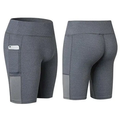 All Seasons Yoga Shorts Stretchable With Phone Pocket Salmon Lucky