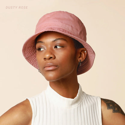 Classic Washed Cotton Bucket Hat Crimson Hector