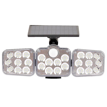 Solar Outdoor Lights 138 LED 3-Head Adjustable 360°Rotating Wide-Angle Pink Iolaus