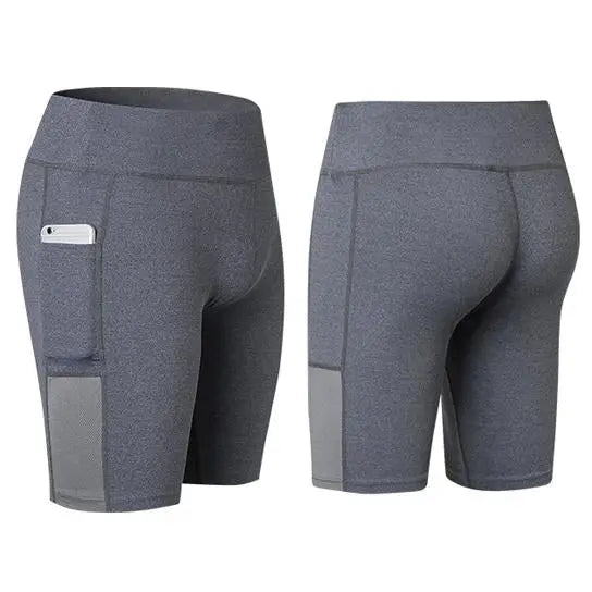 All Seasons Yoga Shorts Stretchable With Phone Pocket Salmon Lucky