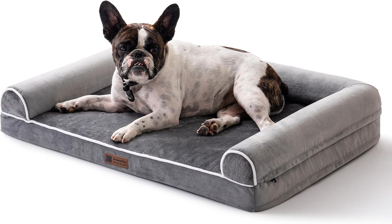 MEWOOFUN Orthopedic Dog Bed For Medium Large Dogs - Egg Foam Sofa With Waterproof Washable Cover Pink Lucy