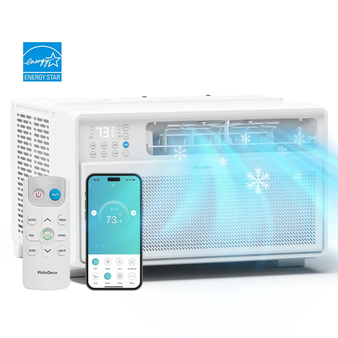 Energy Star Window Air Conditioner,12000 BTU 520 Sq Ft. Air Conditioner Window Unit with Wifi Inverter Ac, Remote Control, Ultra Quiet &amp; Easy Installation, ECO/24 Timer/Auto Restart
