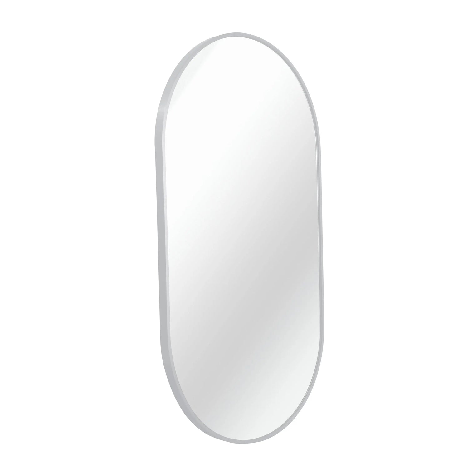 Silver 20 x 28 Inch Metal Oval  Mirror Sangria Beech