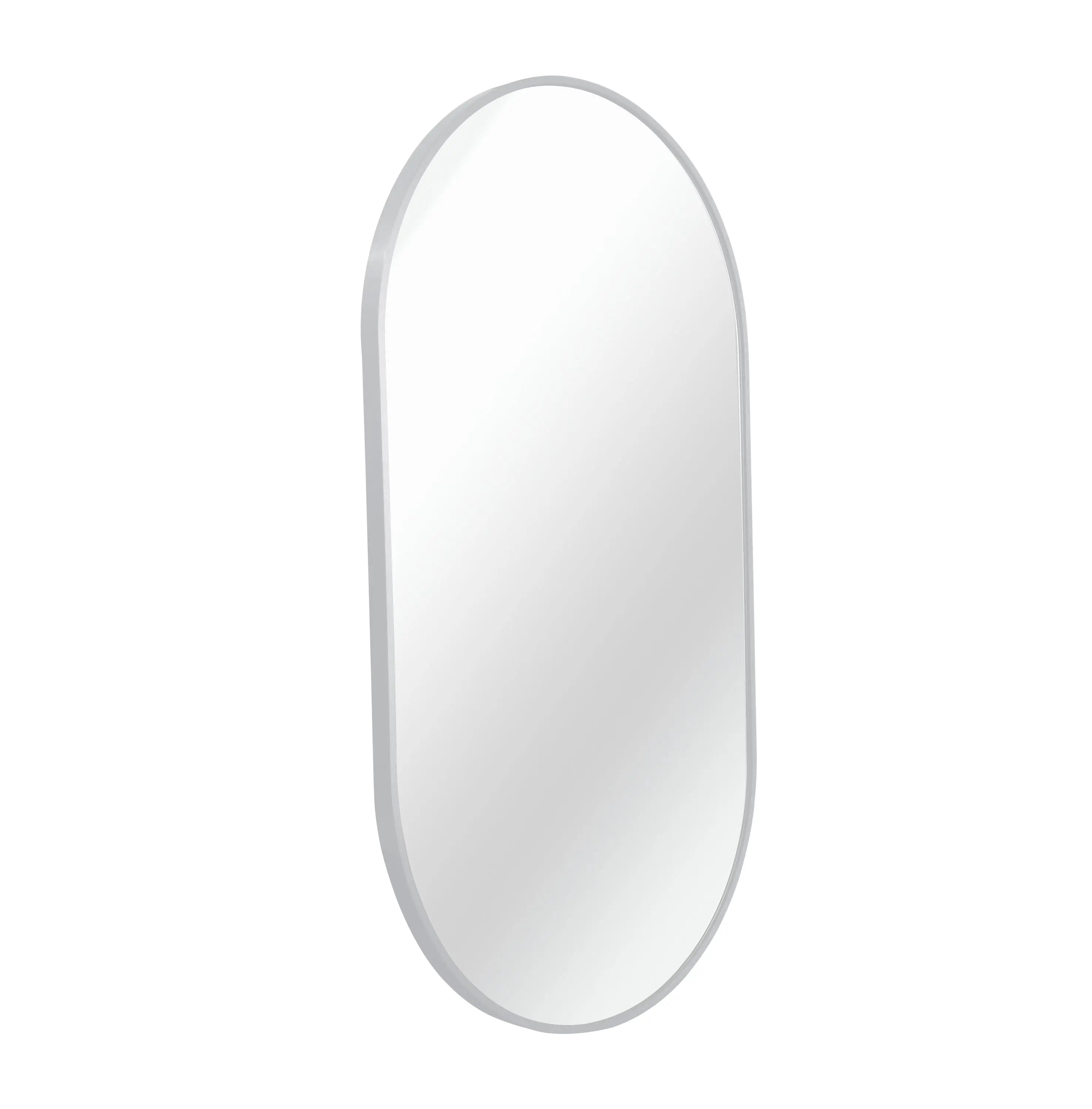 Silver 20 x 28 Inch Metal Oval  Mirror Sangria Beech
