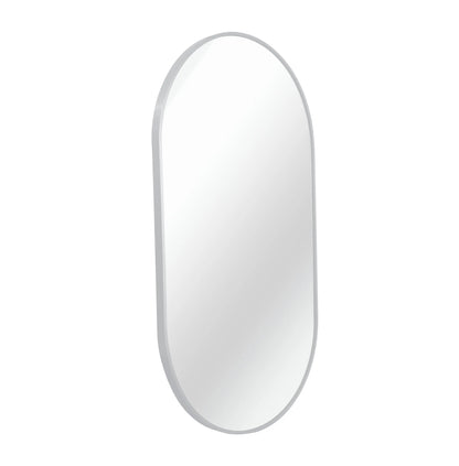 Silver 20 x 28 Inch Metal Oval  Mirror Sangria Beech