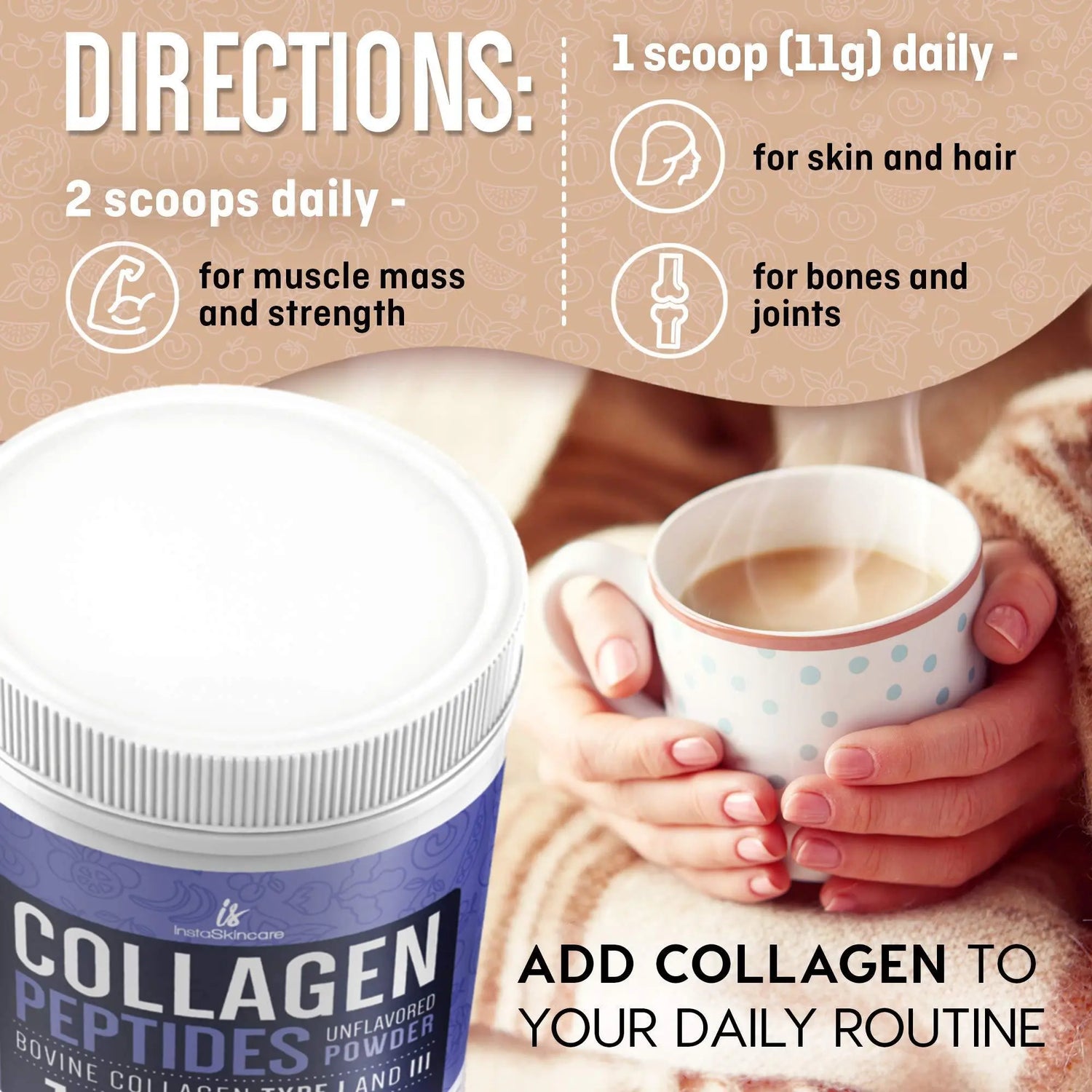 Collagen Peptides Powder for Women Hydrolyzed Collagen Protein Powder Periwinkle Eros