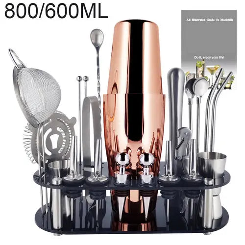 Boston Cocktail Shaker Bar Tools Wine Mixer Set Crimson Medea
