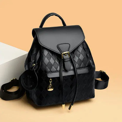 Female Backpack Casual Multifunction Women Leather Backpack Shoulder Crimson Medea