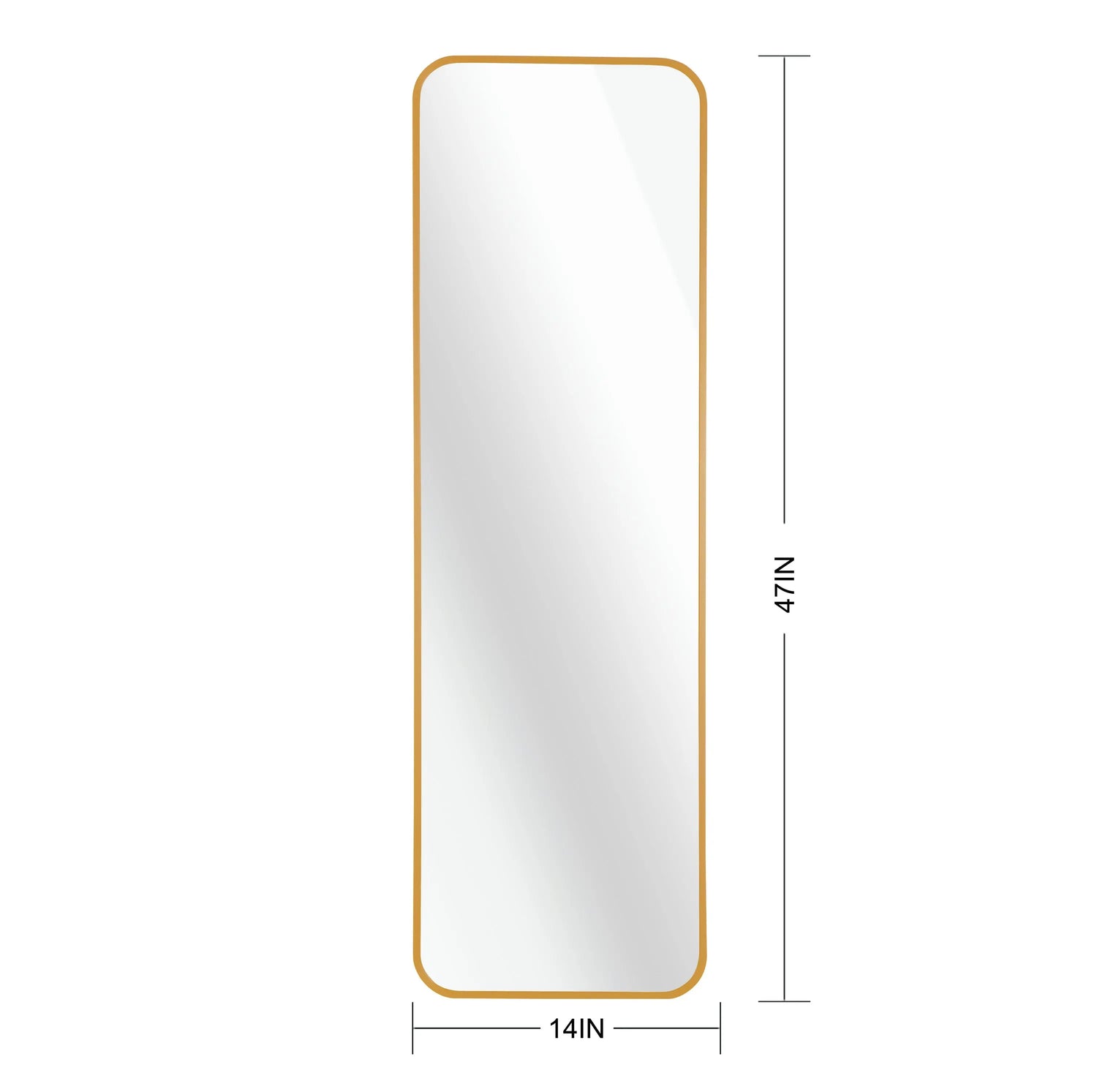 Gold 47 x 14IN Door mirror. Sangria Beech