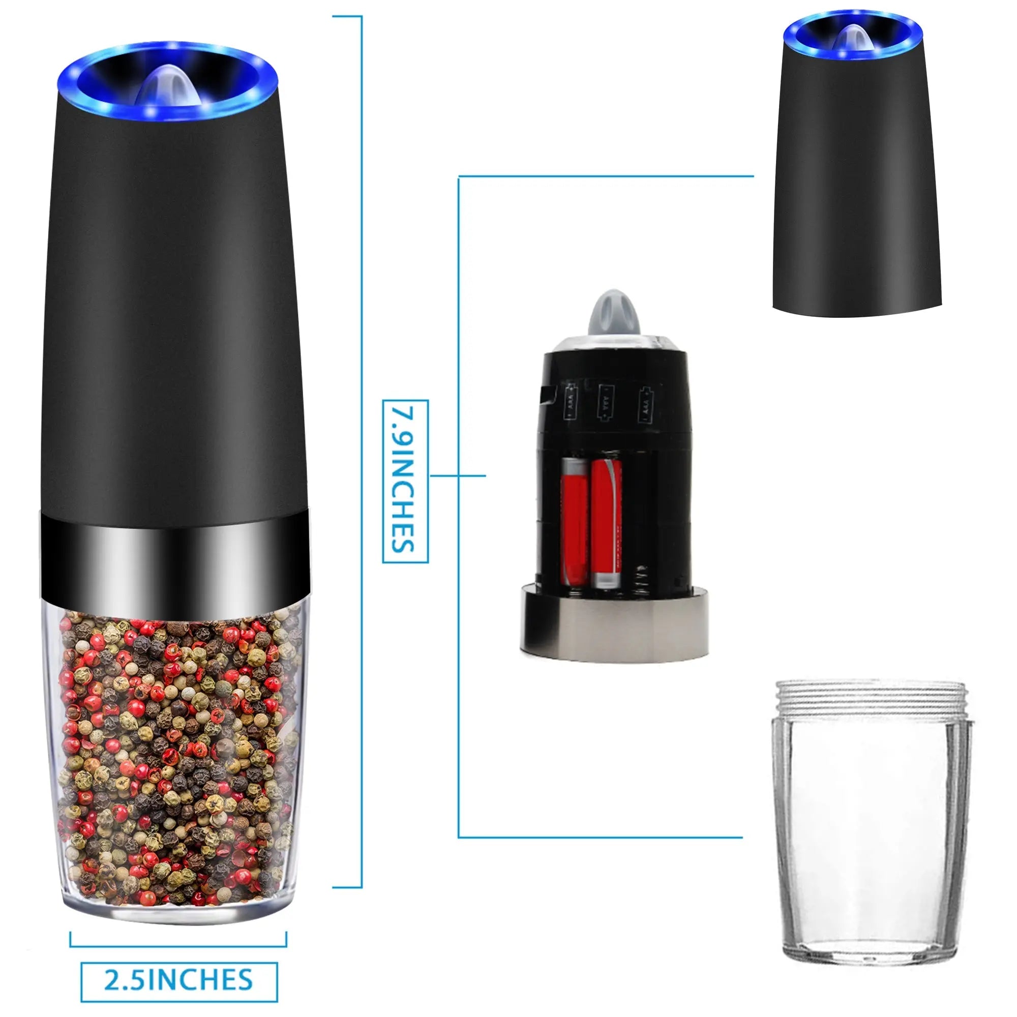 Electric Gravity Sensor Automatic Pepper Grinder Kitchen Tools Pink Iolaus