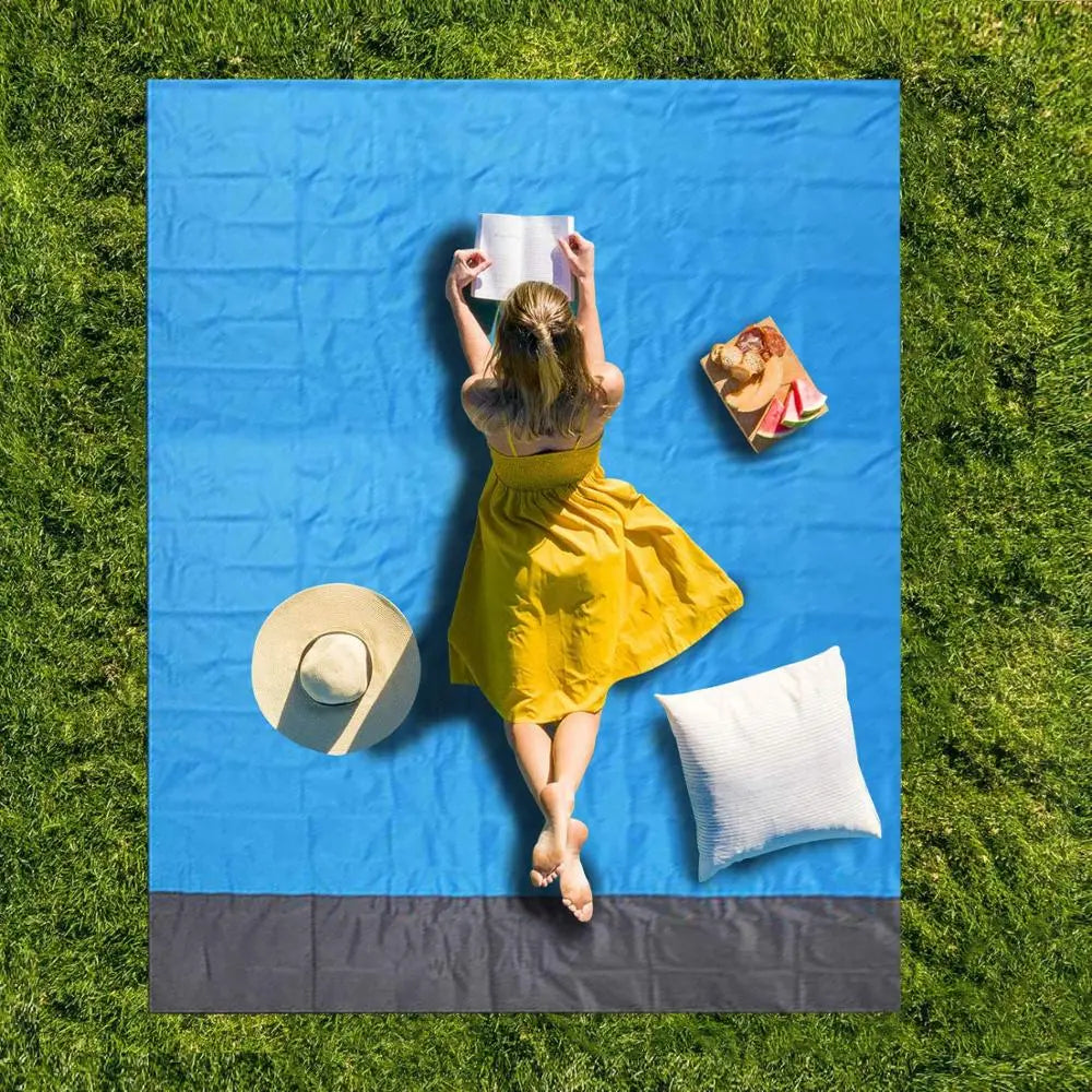 Portable Waterproof Picnic Mat Beach Mat Pocket Blanket Maroon Asteria