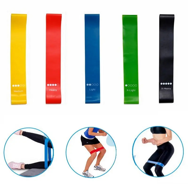 Yoga Resistance Rubber Bands Indoor Outdoor Fitness Equipment 0.35mm-1.1mm Pilates Sport Training Workout Elastic Bands Pink Lucy