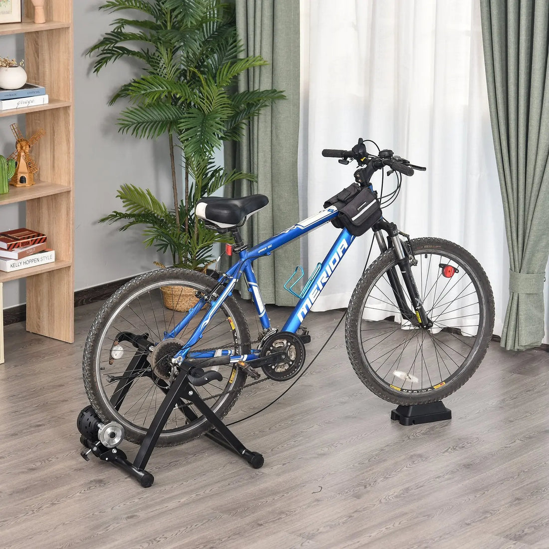 Soozier Indoor Magnetic Bike Bicycle Trainer Stand 5 Level Resistance Taupe Shadow