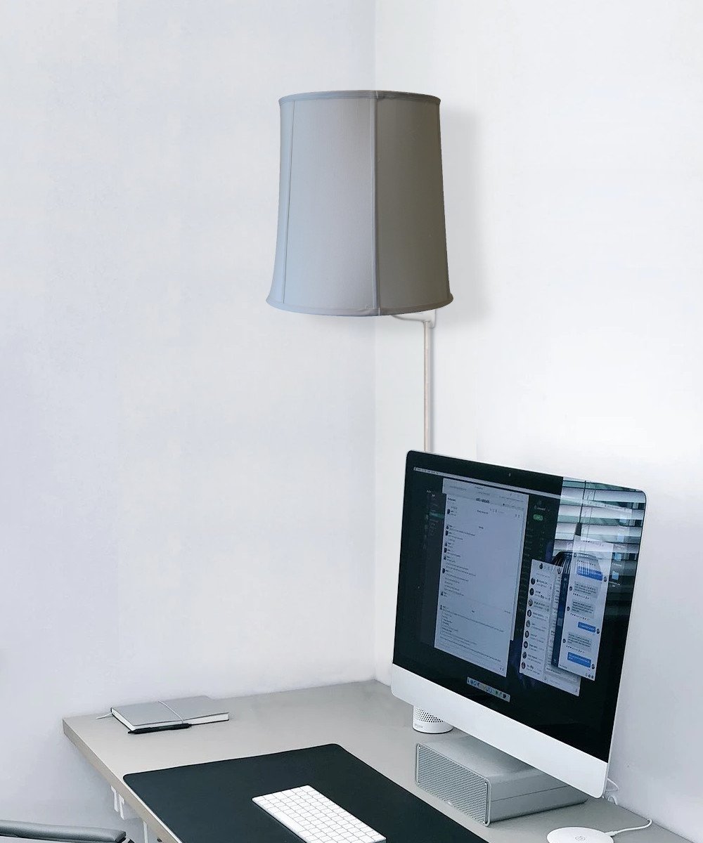 14&quot;W Floating Shade Plug-In Wall Light Eggshell Thulite