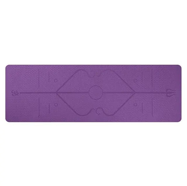 Non Slip TPE Yoga Mat Position Line Beginner Pink Lucy