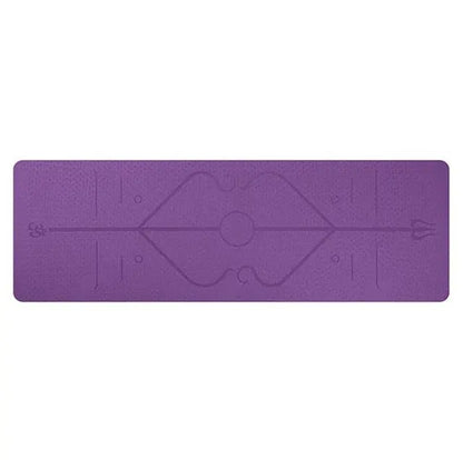 Non Slip TPE Yoga Mat Position Line Beginner Pink Lucy