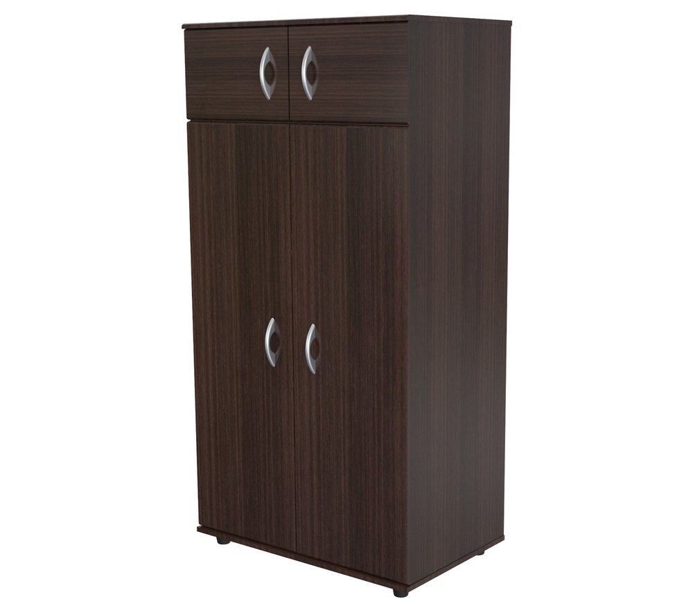 32&quot; Espresso Melamine Mirrored Combo Dresser White Diomedes