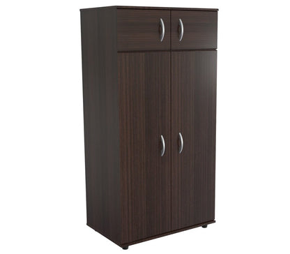 32&quot; Espresso Melamine Mirrored Combo Dresser White Diomedes