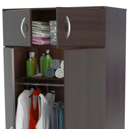 32&quot; Espresso Melamine Mirrored Combo Dresser White Diomedes