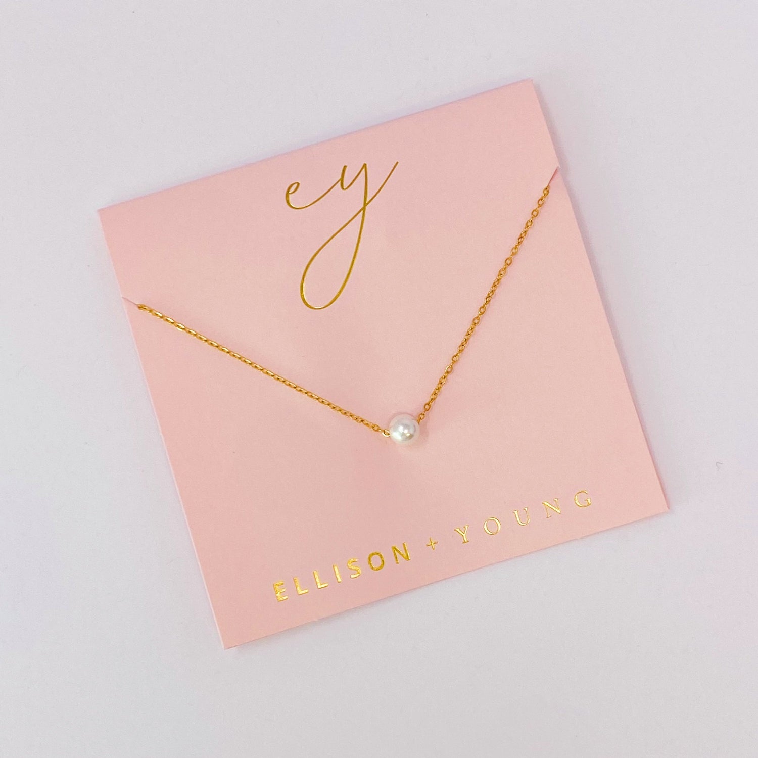 Dainty Single Pearl Necklace Fuchsia Hercules