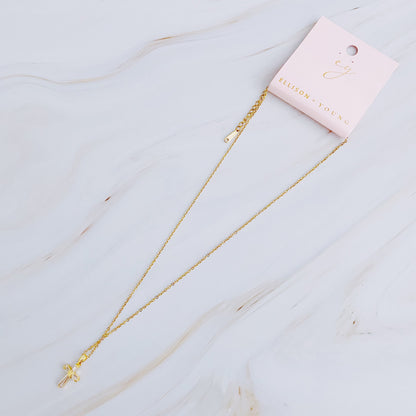 My Dear Crystal Cross Necklace Fuchsia Hercules