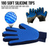 Pet Grooming Gloves Dog Brush Mitts Deshedding Hair Removal Massage Periwinkle Eros