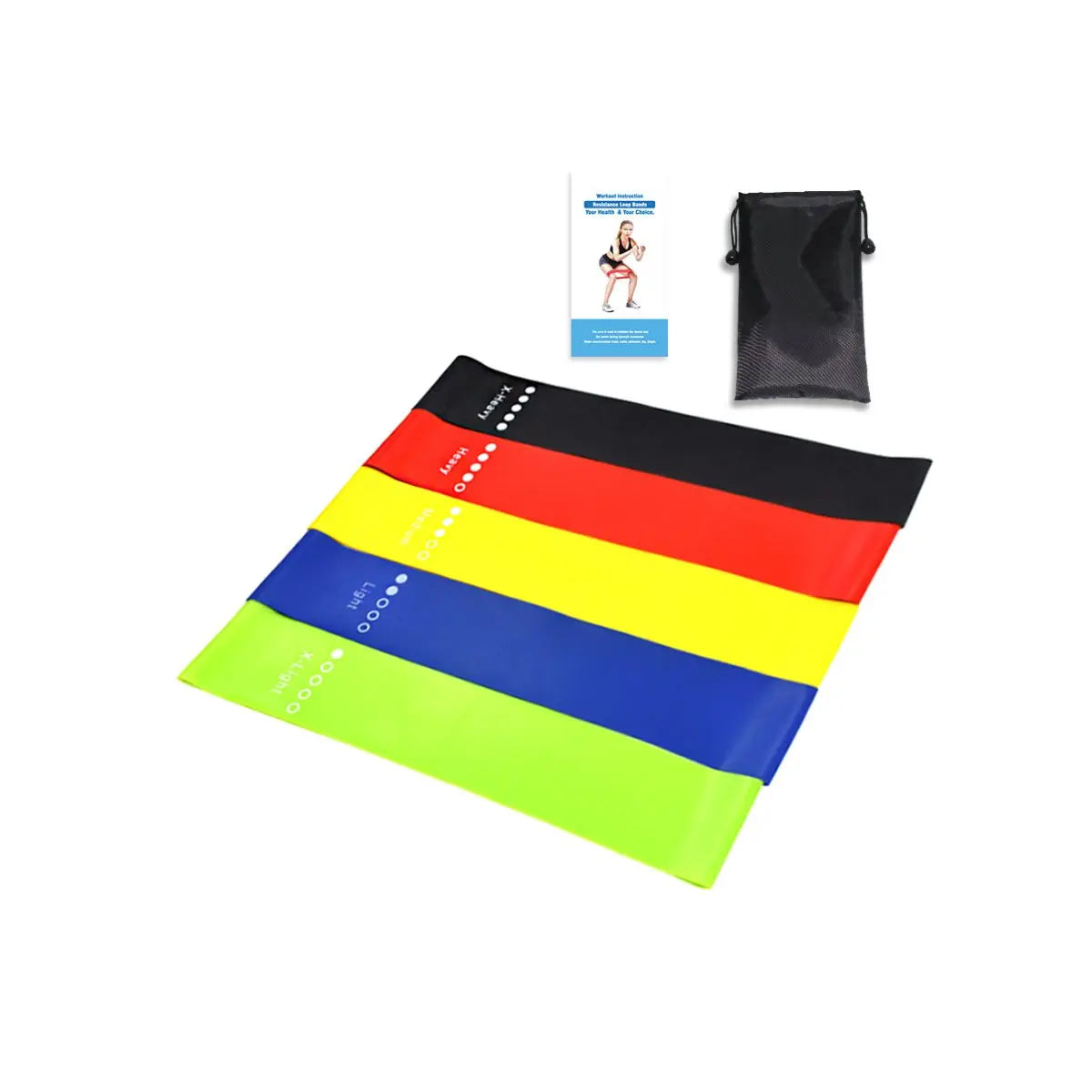Flex And Stretch Set Of 5 Exercise Latex Bands Salmon Lucky