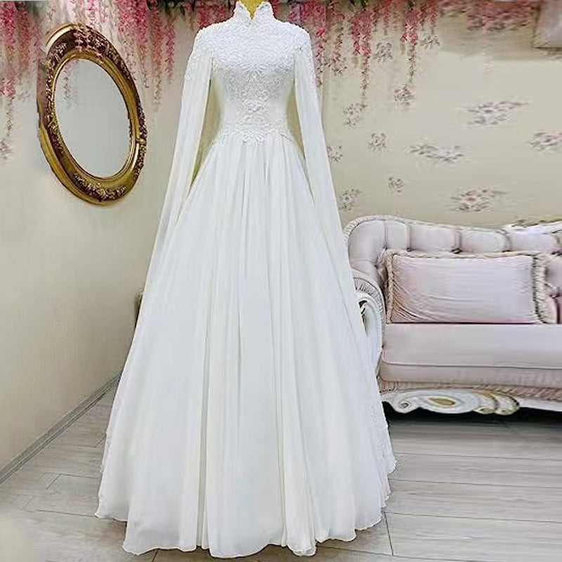 Lace Slim Long Sleeve Fishtail Wedding Dress Crimson Medea