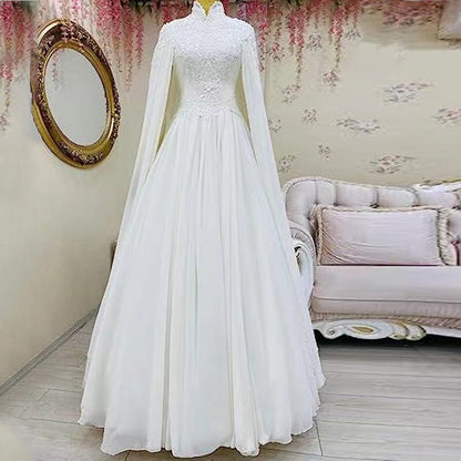 Lace Slim Long Sleeve Fishtail Wedding Dress Crimson Medea