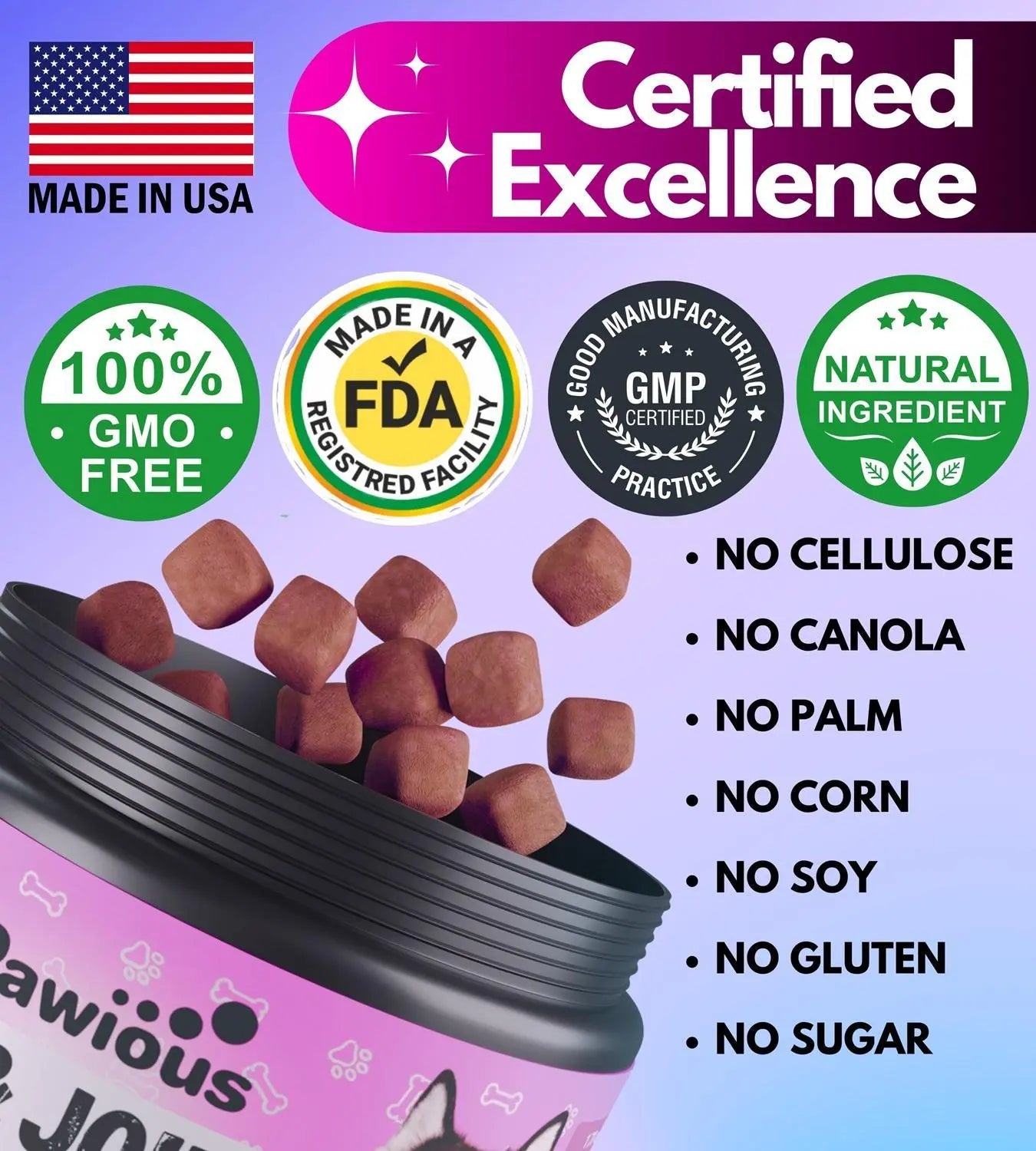 Dog Multivitamin Chewable with Glucosamine 16 in 1   Dog Vitamins and Periwinkle Eros