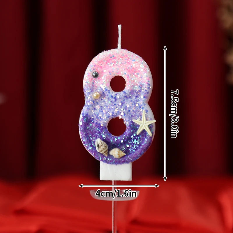 3D Number Cake Decorating Candle Pink Glitter Birthday Candles Digital Candle Cake Topper Birthday Party Anniversary Cake Decor