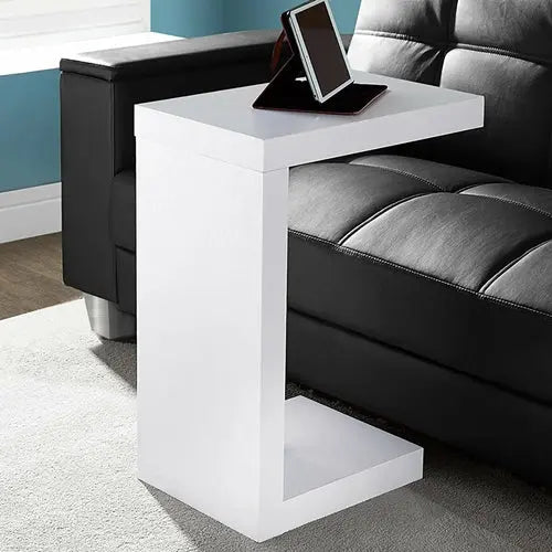 11.5&quot; x 18&quot; x 24&quot; White Hollow Core Particle Board  Accent Table Jade