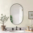 Black 20 x 33 Inch Metal Oval  Mirror Sangria Beech