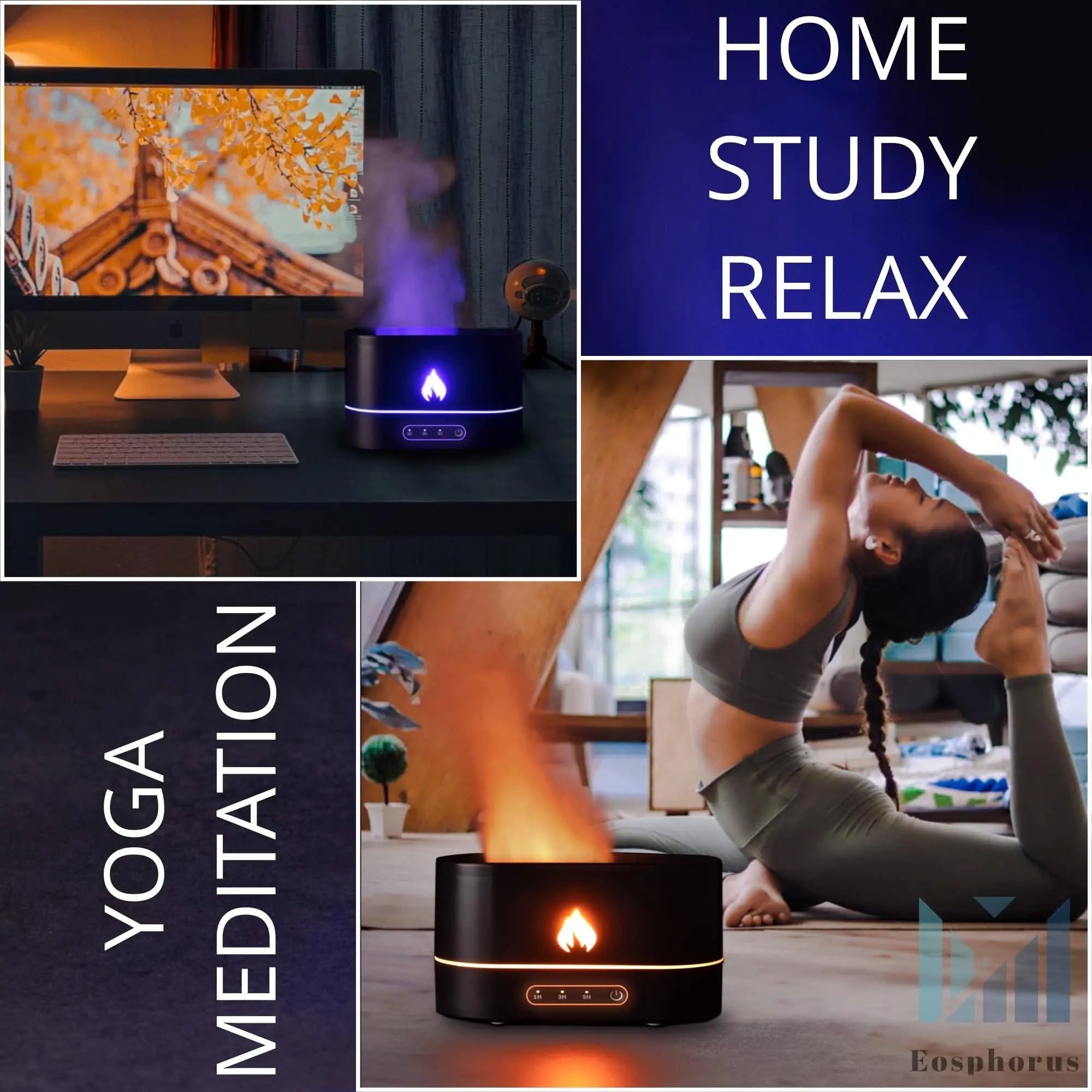 Eosphorus Flame Diffuser for Essential Oils Aromatherapy Flame Periwinkle Eros