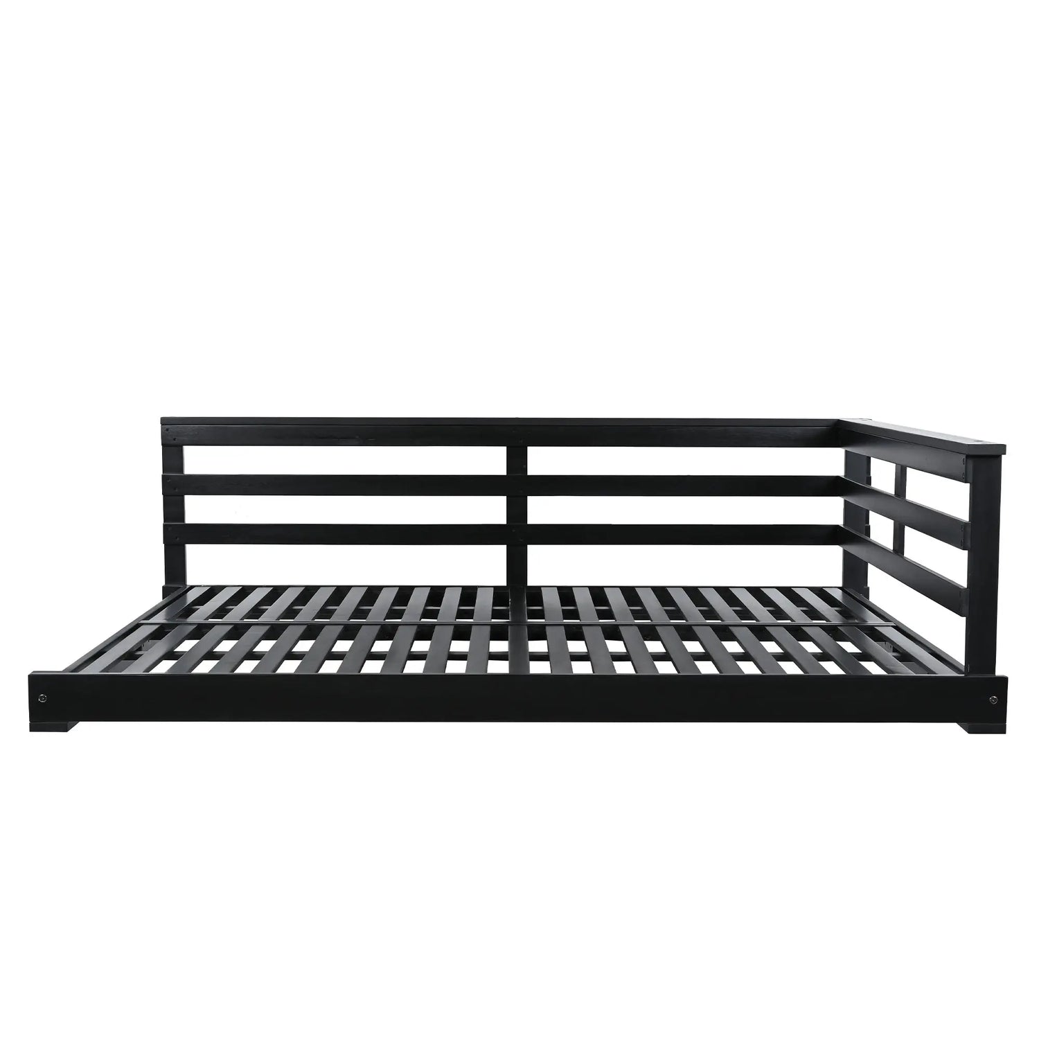 Acacia Wood Porch Swing Bed for Outdoor with Hemp Ropes - Full Size Sangria Beech
