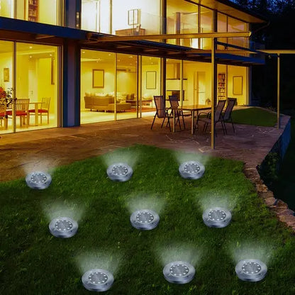 4/8 LEDs Solar Powered Buried Light Outdoor Pathway Garden Decking Pink Iolaus