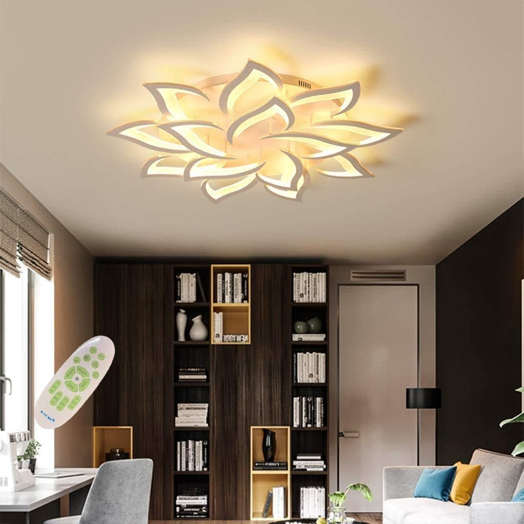 LED Dimmable Ceiling Light Modern Flower Shape Ceiling Lamp Fixture Living Room Bedroom Children&