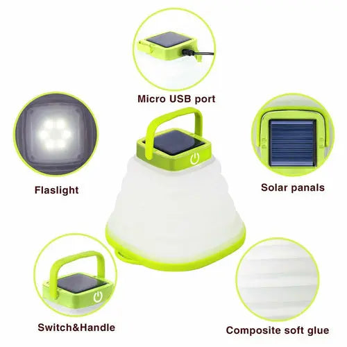 Collapsible Camping Light IP68 Waterproof Solar Foldable Maroon Asteria
