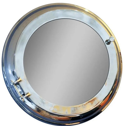 21&quot; Silver Round Aluminum Framed Accent Mirror White Diomedes